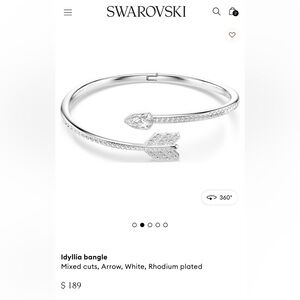 Swarovski Silver-Tone Arrow Cuff Bracelet with Clear Crystals